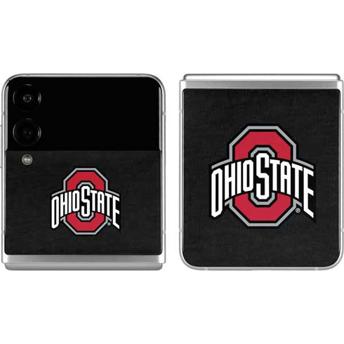 Ohio State University OSU Buckeyes Black Galaxy Z Flip4 5G Skin